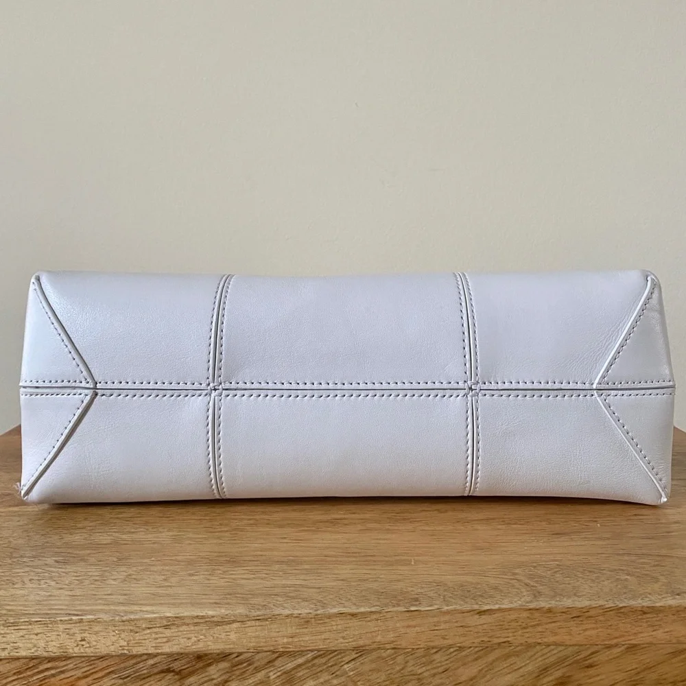 Tory Burch White Block T Leather Satchel Bag